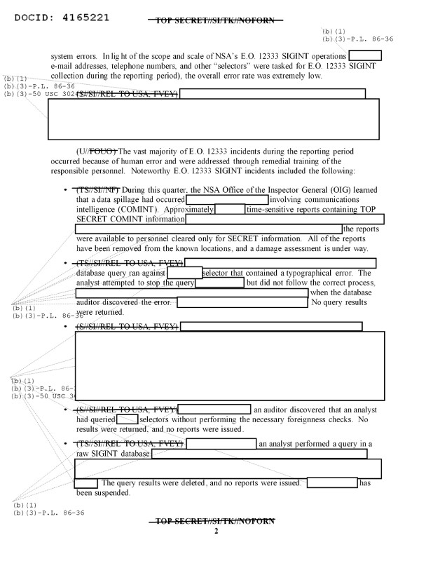 A document declassified by the NSA